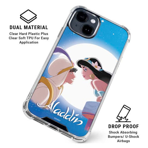 Disney Aladdin and Princess Jasmine Kiss iPhone 15 Clear Case
